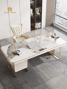 प्रकाश लक्जरी रॉक प्लेट डेस्क छोटी इकाई नॉर्डिक सरल आधुनिक डिजाइनर उच्च अंत लेखन डेस्क - Product Image 3