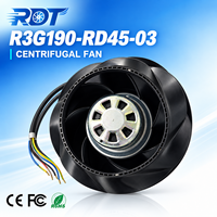 Ventilateur centrifuge à faible bruit EC haute performance R3G190-RD43-03, application de circulation d'air de refroidissement HVAC industrielle
