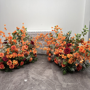Lisci rosa chiaro e bianco fiori nuziali corridoio e altare decorazioni da <span class=keywords><strong>sposa</strong></span> doccia fiori fiori fiori Runner - Product Image 5