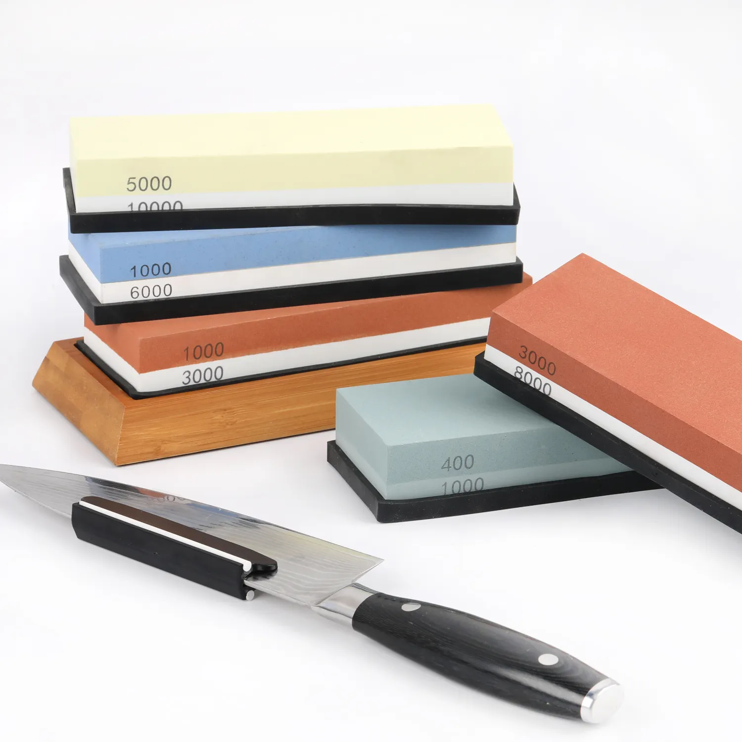 Fábrica atacado Whetstone faca apontador dupla face Sharpening Stone Whetstone Kit