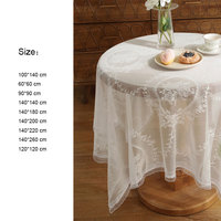 Français rustique élégant Chic dentelle blanche petite nappe carrée brodée volants nappe pour mariage bébé douche