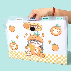 Graziosa cartella per Notebook multistrato per studenti di bambina 12 Grid PP Clip per organo impermeabile semplice sacchetto per organo in carta di prova trasparente - Product Image 3