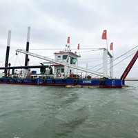 Machine de dragage à aspiration tractée avec moteur, trémie à sable, trémie d'aspiration, godet de dragage, coupe-sable, pour travaux fluviaux, navires et bateaux