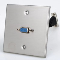 UK 86 Größe 1-fach Edelstahl-Wandplatte VGA-Buchse-Buchse-Adapter Pigtail ABS ROHS Material 86x86mm Modell AAF-825/SS Home