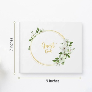 สมุดเยี่ยมงานแต่งงานพร้อมปากกาสีทองและอัลบั้มรูปผู้ถือสมุดเยี่ยมปกแข็งที่กำหนดเองสำหรับงานปาร์ตี้ - Product Image 2