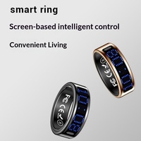 Bague connectée transfrontalière SR08 en acier inoxydable avec affichage des appels, suivi du rythme cardiaque, de l'oxygène sanguin et du sommeil, capture de photos et navigation TikTok