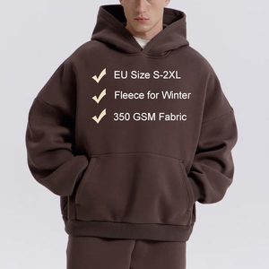 FC EU Kích thước 350 GSM tùy chỉnh thêu người đàn ông Áo Thun Hoodies số lượng lớn lông cừu phòng tập thể dục thả vai dập nổi hoodie hoạt động hàng đầu - Product Image 3