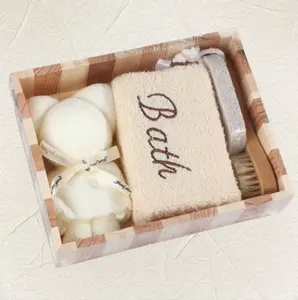 Großhandel Neugeborenes Baby Natürliches Bad Haarpflege Bad Spa Geburtstag Holz-Geschenk-Set Hochzeitsgeschenk für Gäste Souvenir-Geschenkset