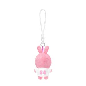 Winter Rabbit Pin Keychain Pastel Pink Soft Plush Mascot Key <b>Ring</b> With Embroidered Milk Outfit Detail And Metal <b>Ring</b> - Product Image 4