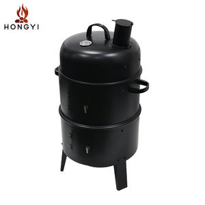 Ahumador de carbón para acampar al aire libre HONGYI 3 en 1, ahumador de carne multicapa para barbacoa, construcción de acero al carbono - Product Image 5