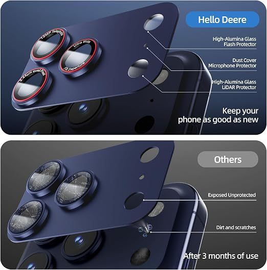 OEM/ODM High Quality Camera Lens Protector for iPhone 9H Hardness, AR Coating 99% Transmittance, Full Coverage Easy Installation