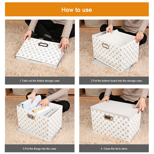 Ensemble de paniers pliables multi-tailles authentiques avec couvercle en plastique, boîte de <span class=keywords><strong>rangement</strong></span> pliable de haute qualité, idéale pour ranger les jouets, les vêtements - Product Image 4