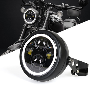 Support <span class=keywords><strong>de</strong></span> phare avant universel pour moto, 5,75 pouces, support <span class=keywords><strong>de</strong></span> lampe, montage inférieur, seau en alliage d'aluminium, boîtier robuste - Product Image 1