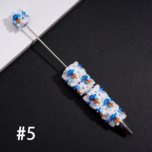 Stylo Rotatif Perlé Personnage Féerique, Design Chapeau <span class=keywords><strong>Rouge</strong></span> avec Perles Gemmes, Stylo Bille DIY à Perler pour Cadeau Étudiant, Vente en Gros - Product Image 4