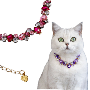 Collier de luxe pour animaux de compagnie en alliage orné de cristaux et de strass, design à pois, pour chats et chiens - Product Image 1