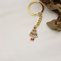 Noel Ağacı Anahtarlık, 86x30mm, Tatil Hediyeleri ve Sırt Çantaları için Emaye Detaylı Altın Tonlu Metal, Altın