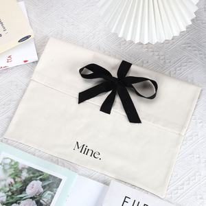 Hoge Kwaliteit Custom Katoenen Envelop Stofzak Recyclebaar Canvas Kleding Kussenschoen Handtas Verpakking Cover Tas Met Lint <span class=keywords><strong>Logo</strong></span> - Product Image 3