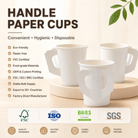 Vaso de Café Desechable con Asa, de Alta Calidad, Certificado para Uso Alimentario, Libre de BPA, No Tóxico, para el Café Matutino en Casa