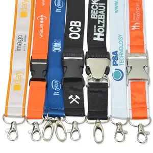 Logo Kustom Poliester Lanyard Breakaway Leher Lanyard dengan Pemegang Kartu Id Grosir Pabrik Gratis Sampel Lucu Mode Lanyard