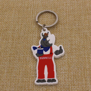 Porte-clés personnalisé en PVC souple écologique, logo imprimé en relief 2D/3D, anneau fendu diamètre 25-32mm, mousquetons promotionnels - Product Image 4