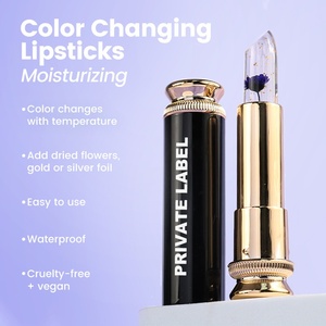 <span class=keywords><strong>Rouge</strong></span> à lèvres <span class=keywords><strong>PH</strong></span> hydratant à la température avec fleur sèche feuille d'or Transparent marque privée changement de couleur <span class=keywords><strong>rouge</strong></span> à lèvres - Product Image 2