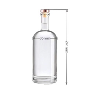 750ml chiều cao chất lượng thủy tinh chai rượu Vodka Whisky rum chai thủy tinh với nút chai - Product Image 4