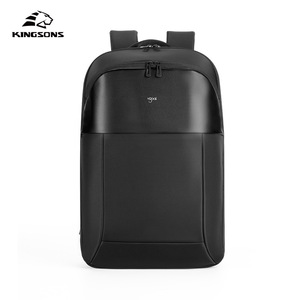 Kingsons Men's <b>Backpack</b> 20-35L Large Capacity Business Travel Laptop Bag Casual Style Solid Color <b>Black</b> - Product Image 4