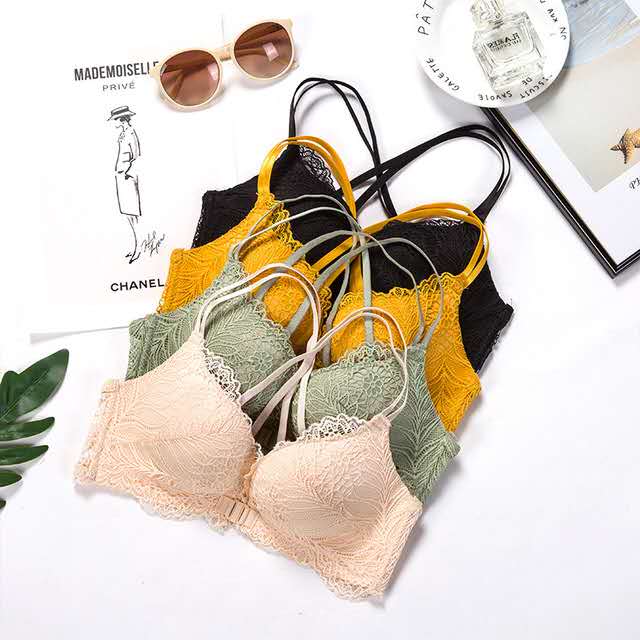 Wholesale Wire Free Sexy Lace Bra Suit Seamless Comfortable Girls Lingerie Bra and Panty Underwear Set