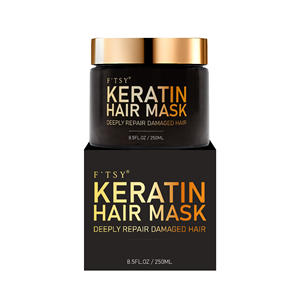 Masque capillaire à la kératine OEM Masque pour cheveux abîmés secs Conditionnement en profondeur Renforce Nourrit Tous les types de cheveux Masque pour cheveux à la vitamine E Oméga 3 - Product Image 1