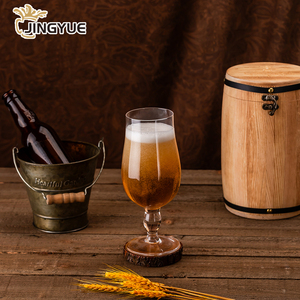 Logotipo personalizado 390ml hecho a mano estilo moderno tallo trigo pinta vaso de cerveza con caja de regalo de madera para bodas celebraciones de cumpleaños - Product Image 6