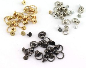 Kit de rivets à tête ronde à visser avec anneau de traction, couleurs assorties, en métal, pour accessoires de bricolage faits à la main, clous et tachettes pour cuir - Product Image 1