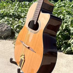 Guitarra Gypsy <span class=keywords><strong>Jazz</strong></span> Aiersi, Hecha a Mano, Acabado Brillante, Tapa de Cedro Sólido, Orificio en D, Boca Grande, Instrumento Acústico de Cuerdas, Hecho en China - Product Image 1