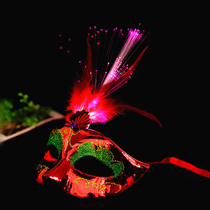 หน้ากากขนนกเรืองแสงไฟเบอร์ออปติก LED หลากสี ของเล่นเด็ก ขายส่ง ลดราคาพิเศษสำหรับปาร์ตี้ฮาโลวีน - Product Image 4