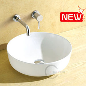 Lavabo Redondo Pequeño de Cerámica para Baño, Lavabo Artístico Circular para Encimera - Product Image 2