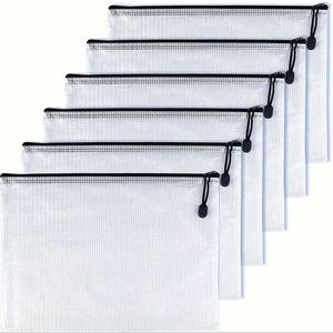 Bolsas de malla transparentes con cremallera, bolsa de plástico para archivos, bolsas reutilizables para documentos, bolsa organizadora para el hogar de gran capacidad, carpeta de archivos de PVC - Product Image 1