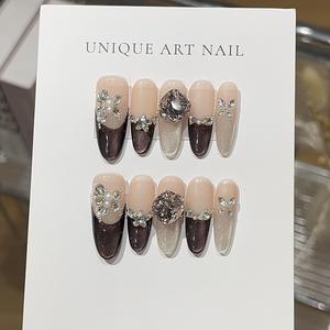 <span class=keywords><strong>Uñas</strong></span> Postizas Francesas Hechas a Mano con Impresión Personalizada, <span class=keywords><strong>Uñas</strong></span> Postizas Reutilizables, <span class=keywords><strong>Uñas</strong></span> Artificiales al por Mayor con Caja de Empaque - Product Image 4