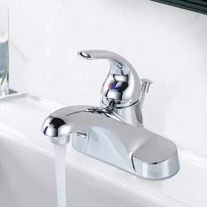 Bathroom And Faucet Commercial Single Handle Bathroom Faucet Chrome Lead-Free 4 Inch Centerset Bathroom Basin Sink Faucets