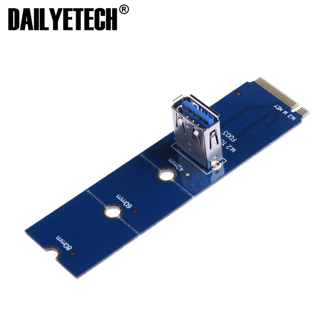 NGFF M.2 to USB 3.0 Card Adapter M2 M Key to USB3.0 for PCIe PCI-E Riser Card