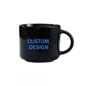 16 أوقية هدايا ترويجية للفنادق محفورة بعلامة تجارية فنجان قهوة سيراميك أبيض - Product Image 1