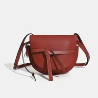 Sac bandoulière vintage pour femme avec nœud décoratif, sac à l'épaule en cuir PU, mini sac à bandoulière tendance pour femme, sac à main quotidien OEM ODM
