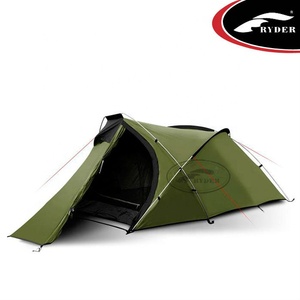 Tenda del Tunnel del palo della lega di nastratura della cucitura leggera di 2-3 persone di trattamento di 4 stagioni stampata su ordinazione con un vestibolo - Product Image 3
