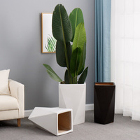 Pots de fleurs décoratifs d'intérieur pour jardin à domicile, pots en céramique bon marché, pots en céramique émaillés de grande taille