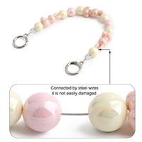 Chaîne de sac en perles acryliques colorées pour enfants, grande breloque, accessoires d'épaule de créateur pour femmes, style mode, vente en gros