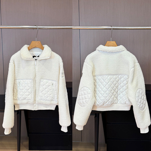 Giacca Corta Stile Vintage Autunno Inverno per Donne, Marrone in Lana d'Agnello con Cappuccio, Collo Alto, Imbottita e Calda, Casual Sportiva con Zip - Product Image 2