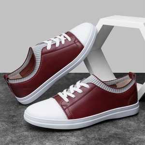 <span class=keywords><strong>Baskets</strong></span> en cuir tendance pour hommes, légères et décontractées, à lacets, style skate, avec col en maille, couleurs personnalisables, type mocassins - Product Image 3