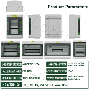 Disyuntor de plástico ABS resistente al agua IP65 para exteriores, caja de control y distribución de energía 63A, <span class=keywords><strong>v</strong></span>ídeo sin caja - Product Image 3