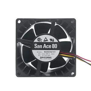 Sanyo Denki 9G0824G101 Máy Làm Mát San Ace 80 6300Rpm 90cfm 4 Chân Quạt Làm Mát 24V 80X80X38 80Mm 8038 Dc