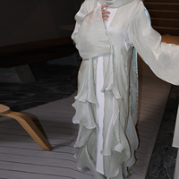 Robe longue élégante et scintillante en tissu coloré 2026, Abaya pour femme, robe midi avec double couche, style Abaya, vêtements féminins tendance
