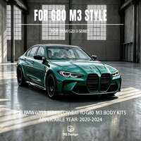 Kit carrosserie pour BMW Série 3 G20 2019-2023, mise à niveau vers le style M3 G80, pare-chocs avec phares, capot, ailes, conversion G20