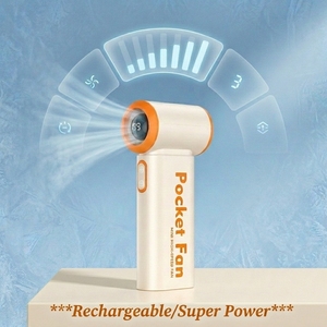 Sophisticated Orange Cooling Adjustable Portable Handy Mini Fan Class A <b>Table</b> Mini Fan - Product Image 1
